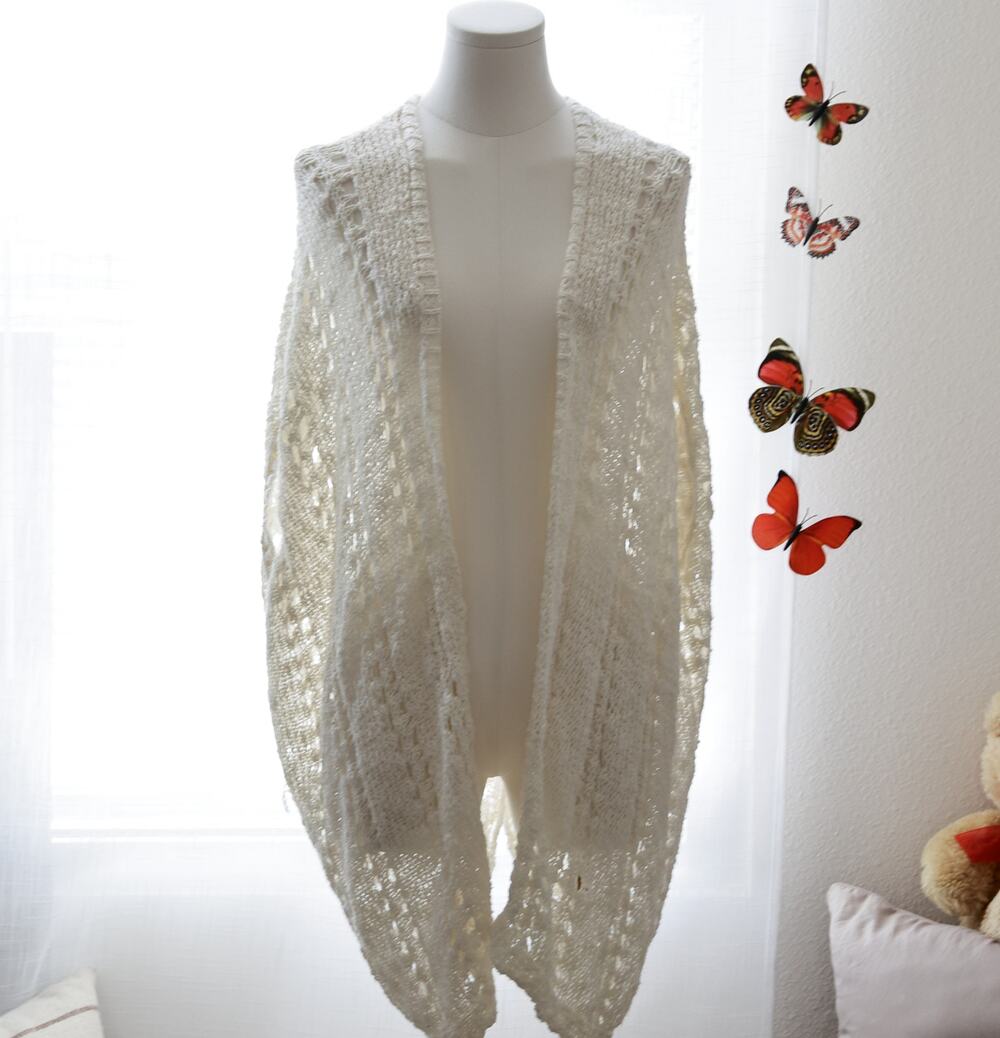 American Eagle Cotton Boho shabby chic knit cardigan size M